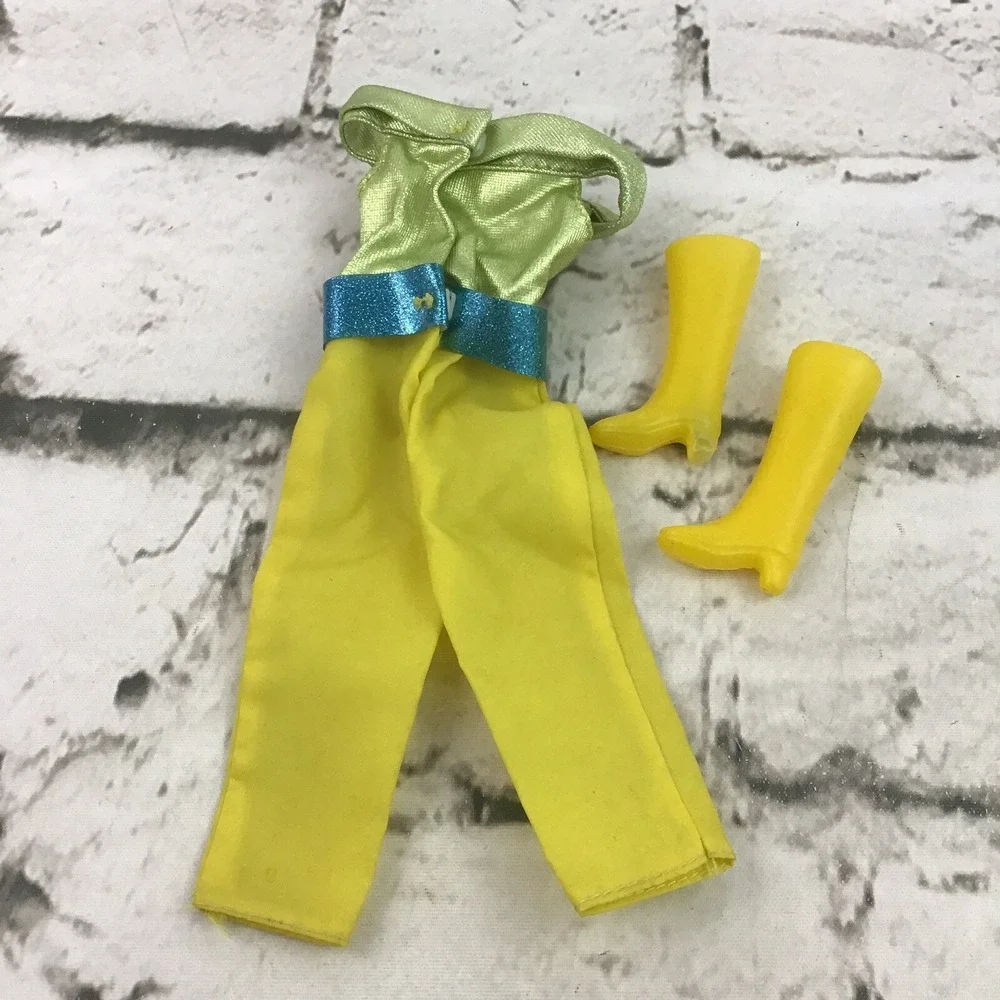 Vintage Barbie Fashion Doll Clothes Pop Star Outfit Pantsuit With Yellow Boots‎